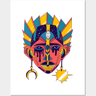 Retro Triad African Mask No 12 Posters and Art